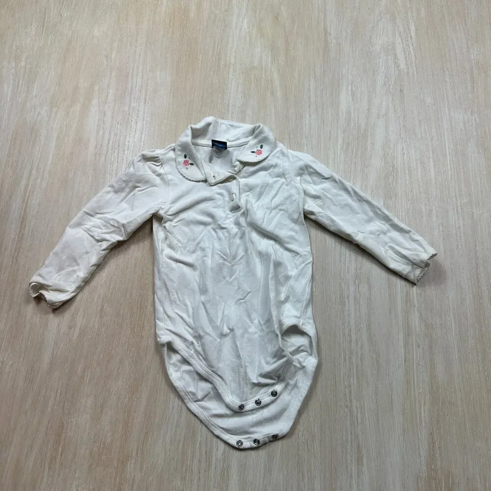 OshKosh Pink Hickory Stripe Overalls Floral Cottagecore Country Outfit Set 24M